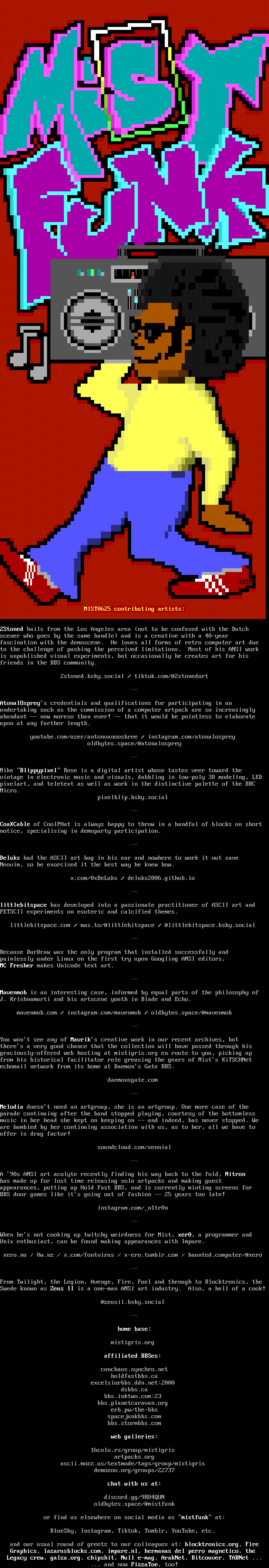 MIST0625 list of contributors by Cthulu / 2Stoned
